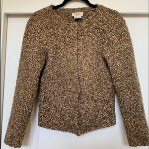 Talbots Cardigan Bolero Jacket Blazer in Muted Tan/ Brown Colors